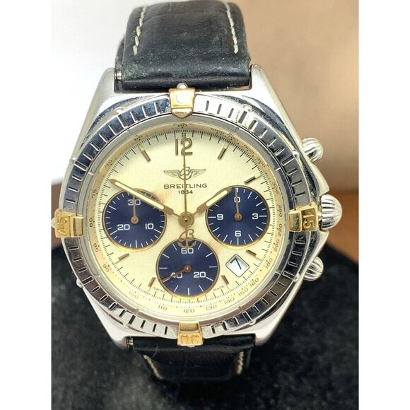 Breitling Unisex Watch B55046 Swiss Quartz Chronograph Black Leather Strap 36mm main image 11